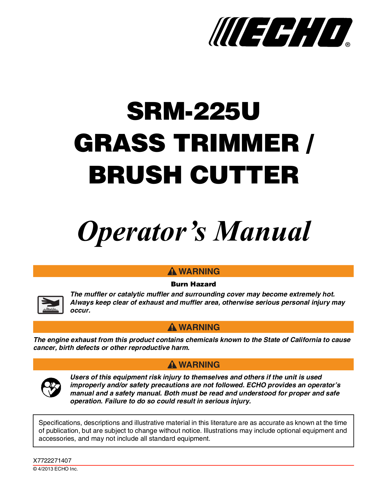 Echo SRM-225U User Manual