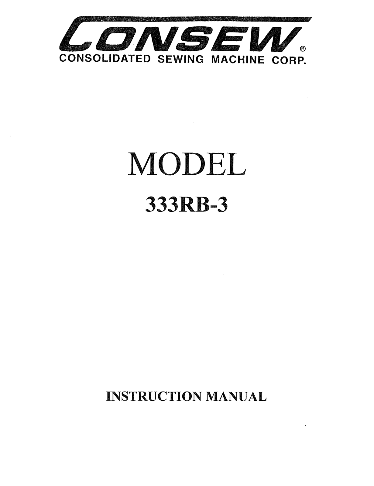 CONSEW 333RB-3 Instruction Manual