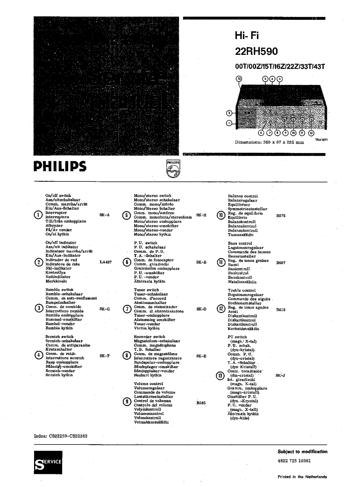 Philips 22-RH-590 Service Manual