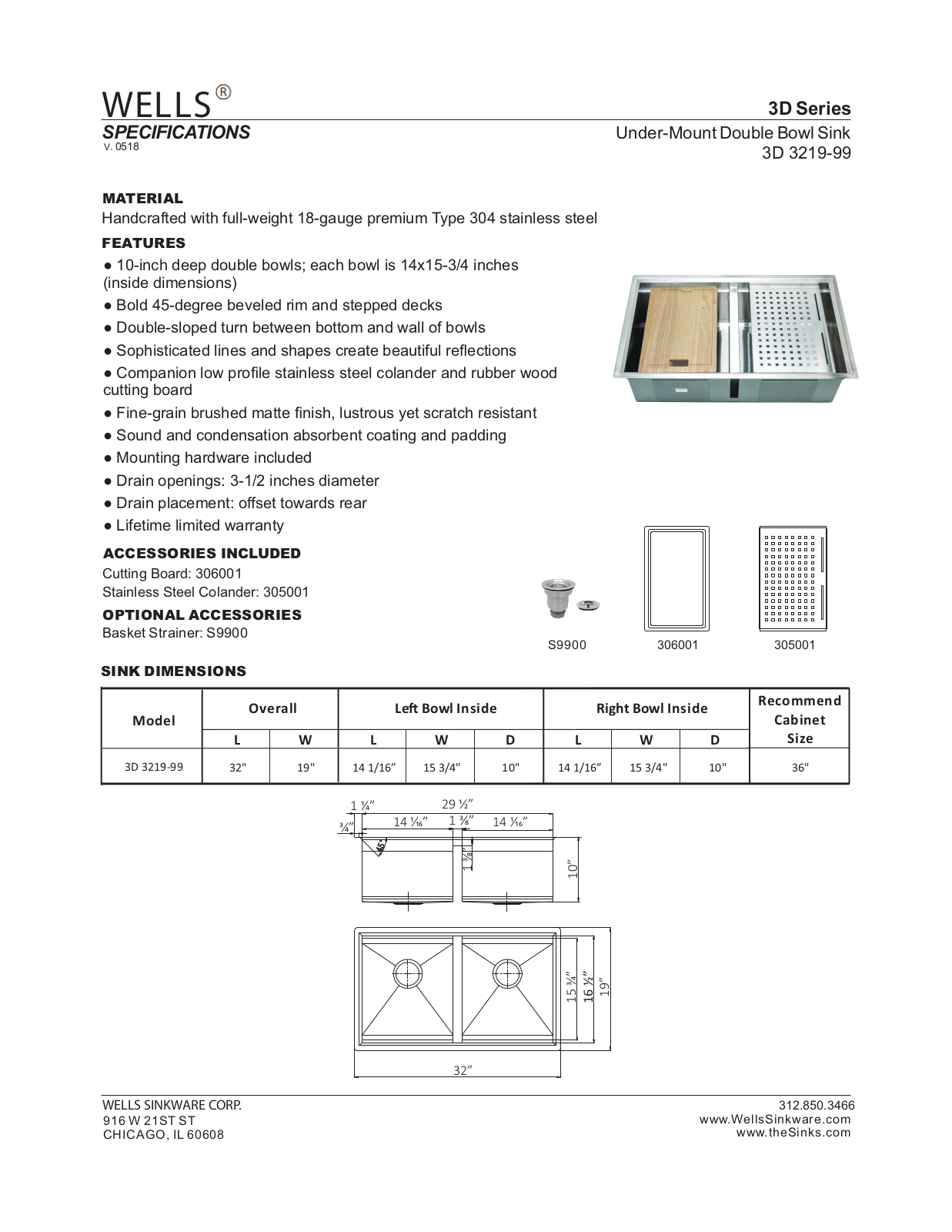 Wells Sinkware WLSW1224 Specifications - ManualMachine.com