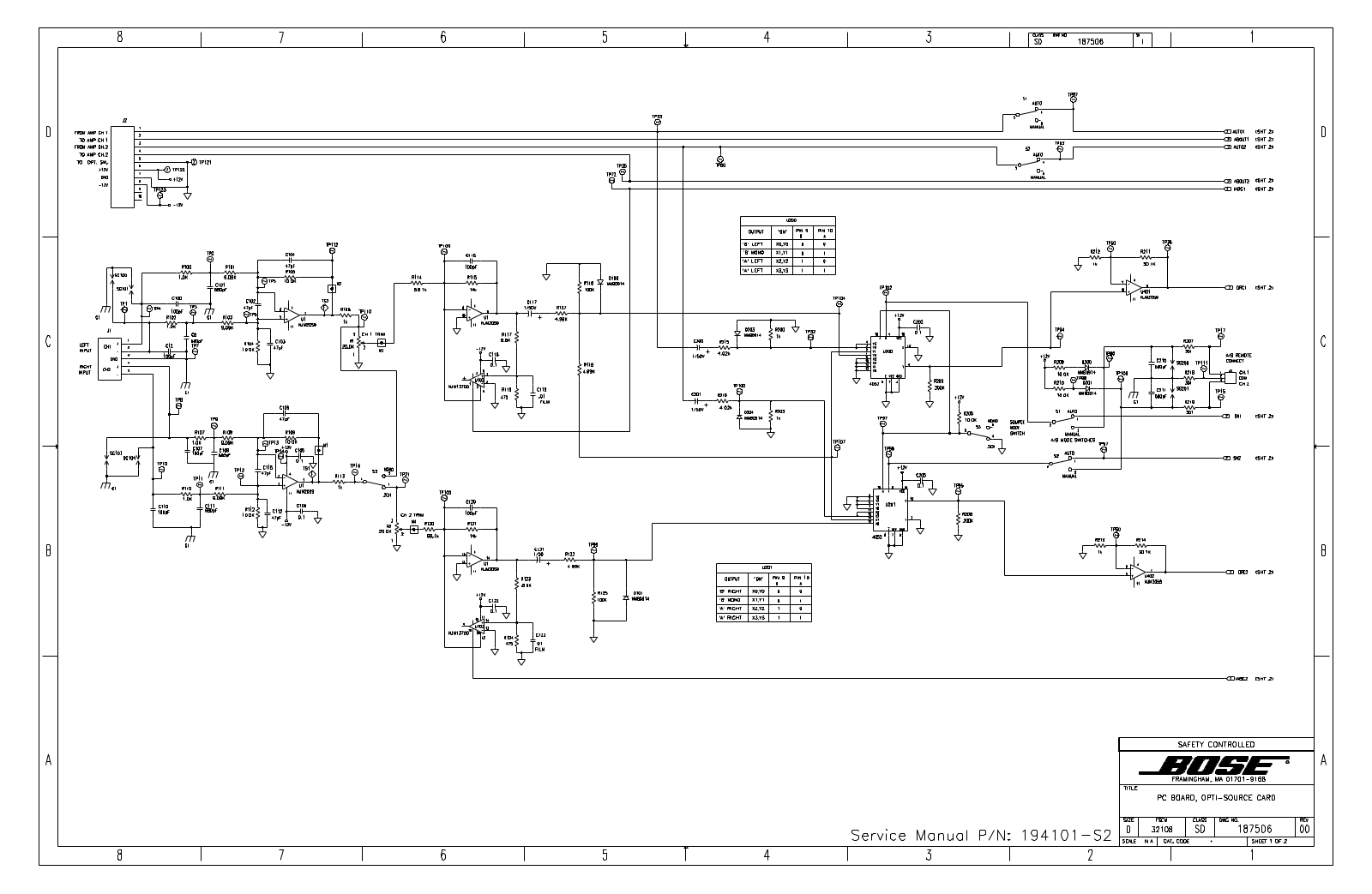 BOSE SD187506 0 1 Schematic