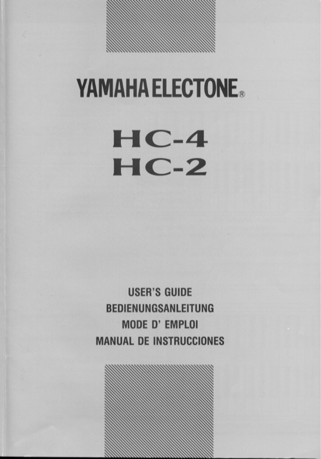 Yamaha HC-2, HC-4 Owner's Manual