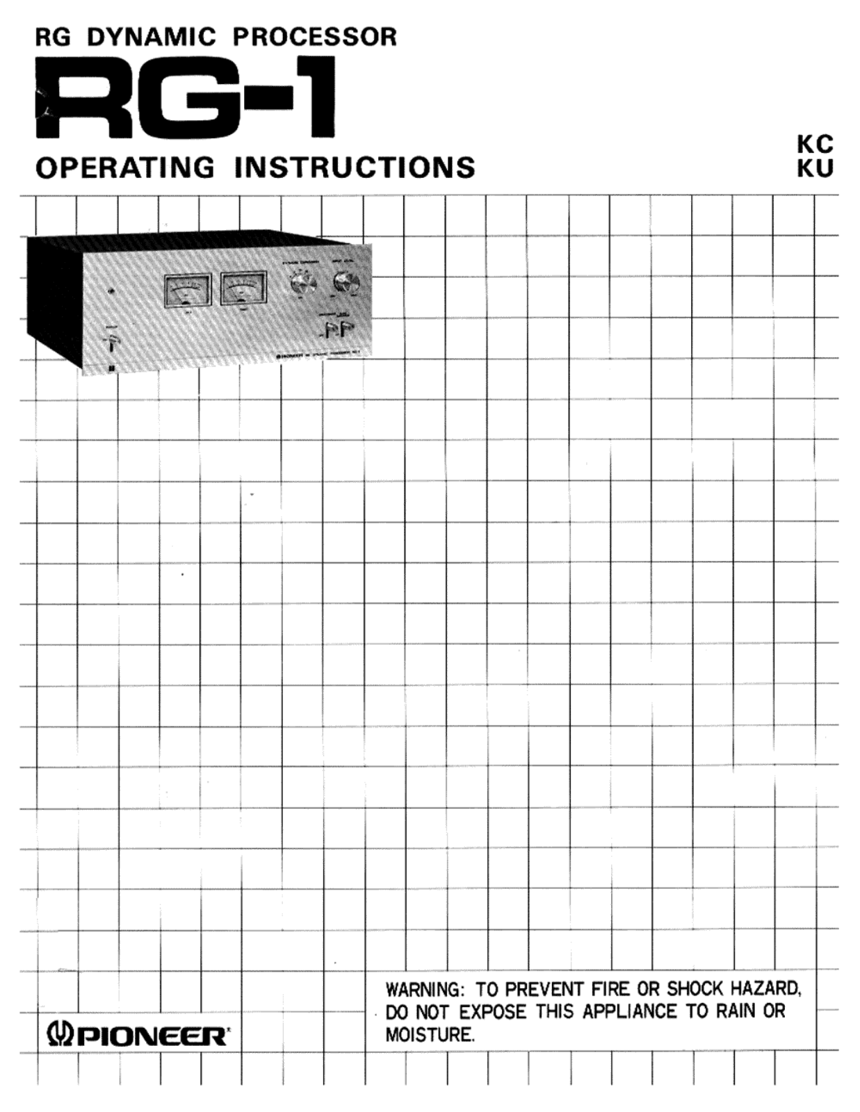 Pioneer RG-1 Owners manual