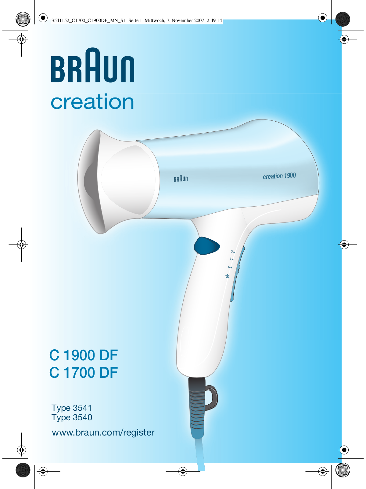 BRAUN C1700 User Manual