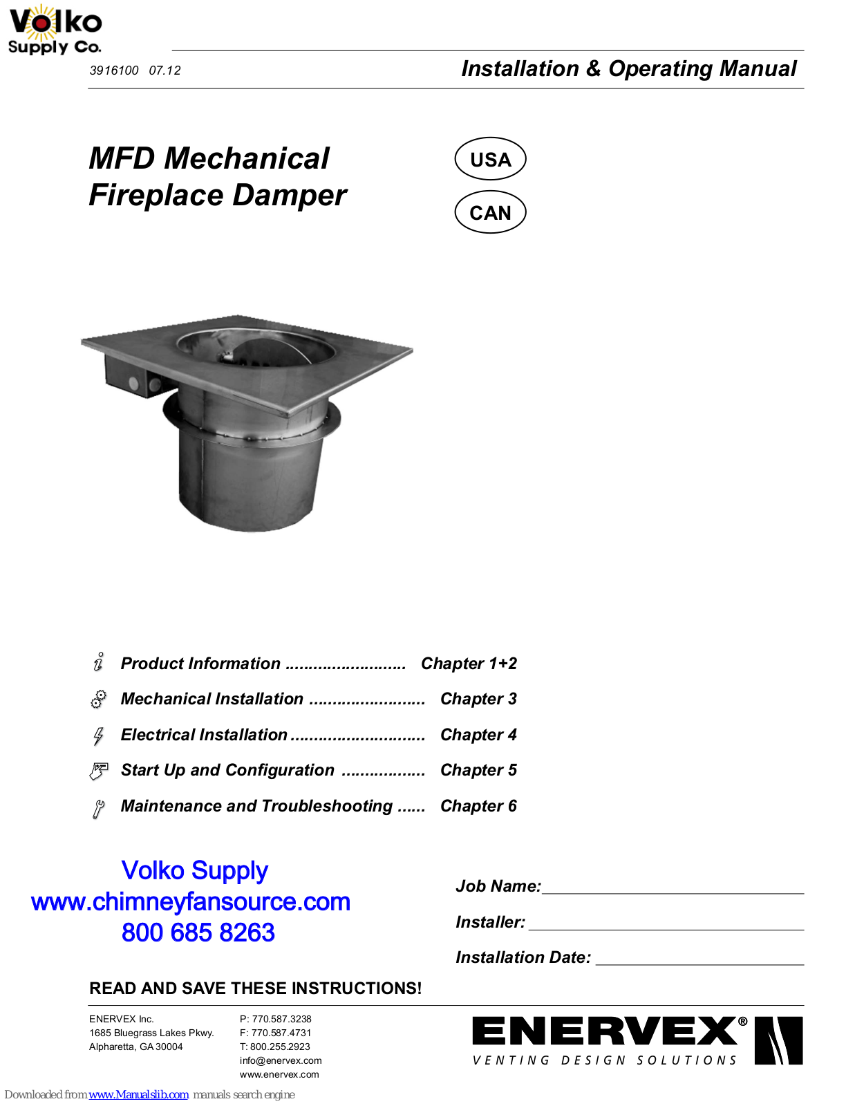 ENERVEX MFD Installation & Operating Manual