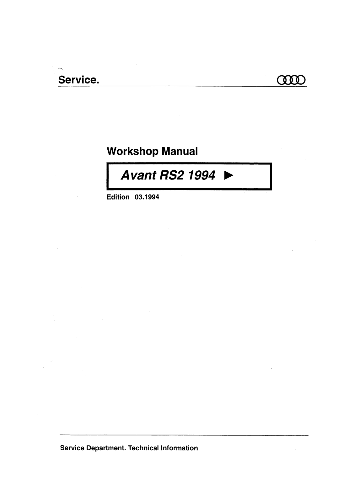 Audi RS2 User Manual