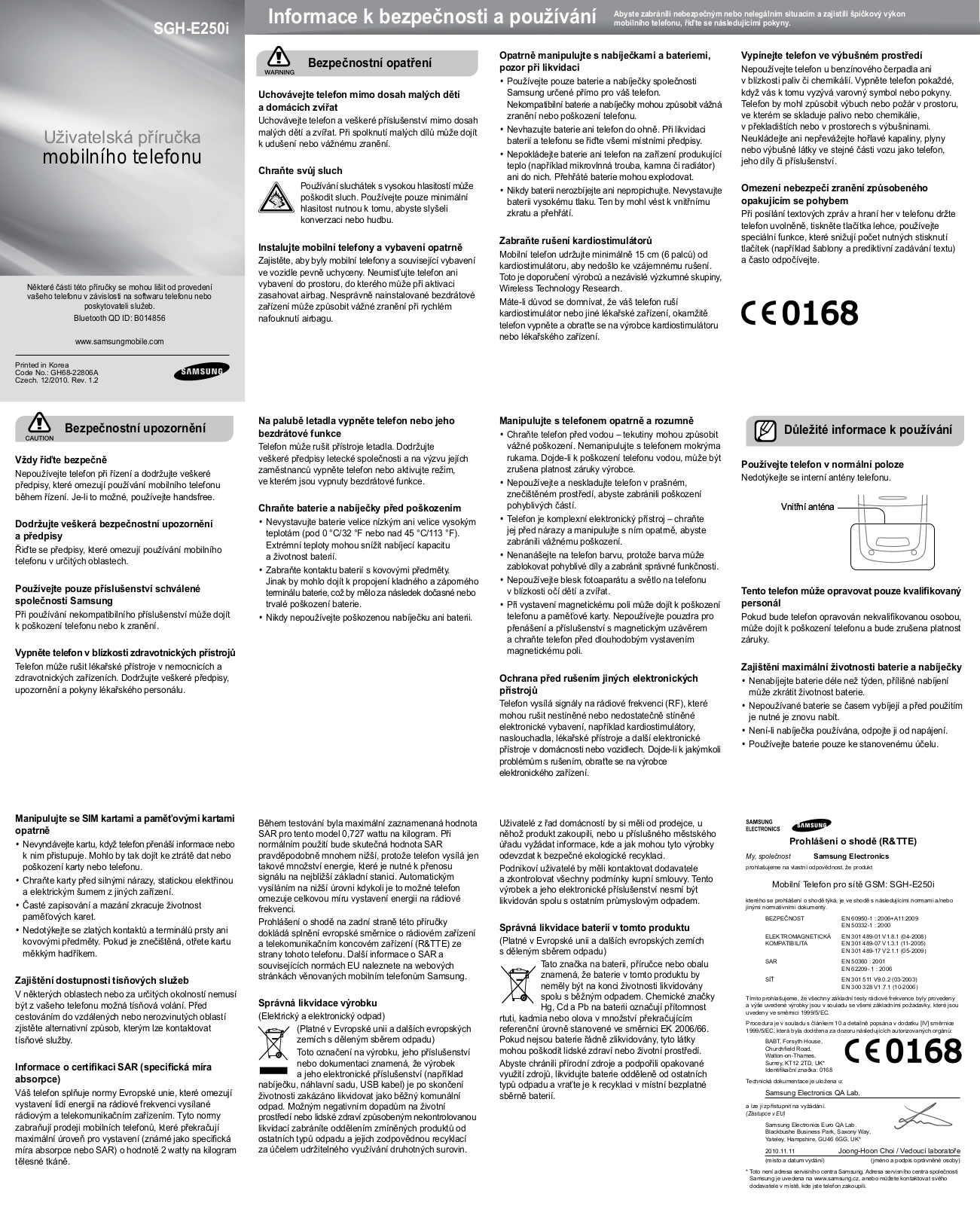 Samsung SGH-E250 User Manual