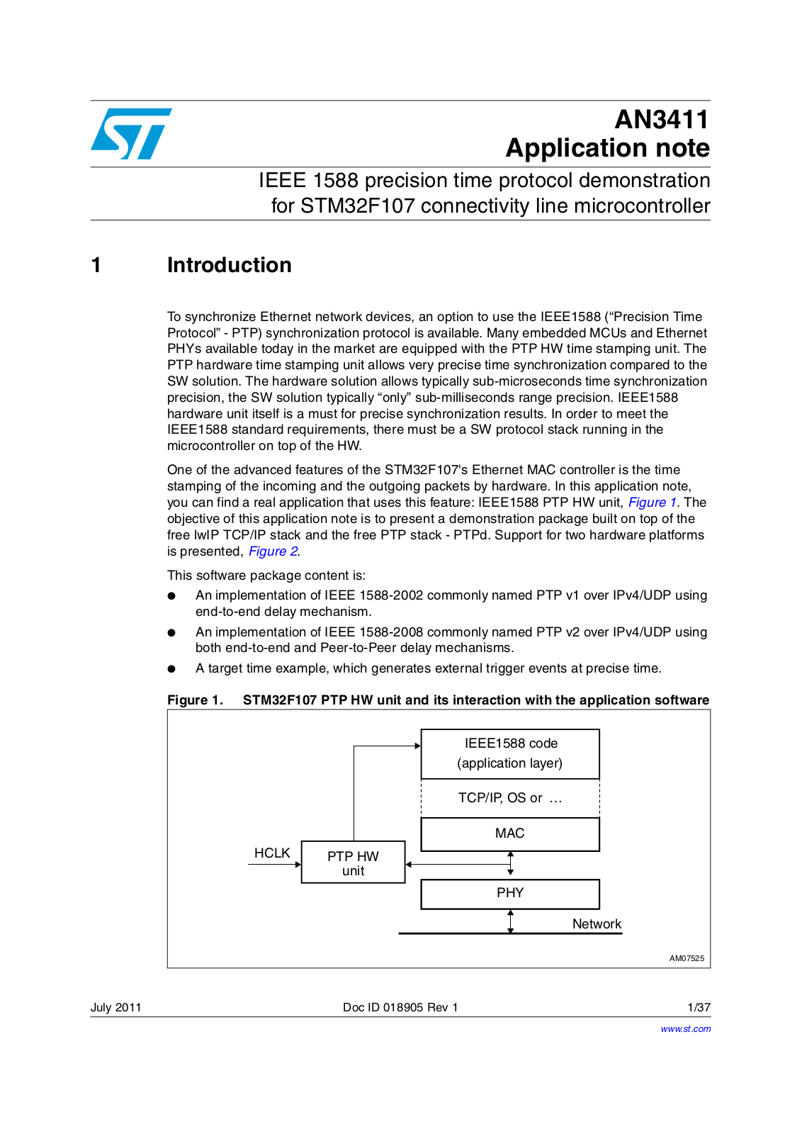 ST AN3411 APPLICATION NOTE