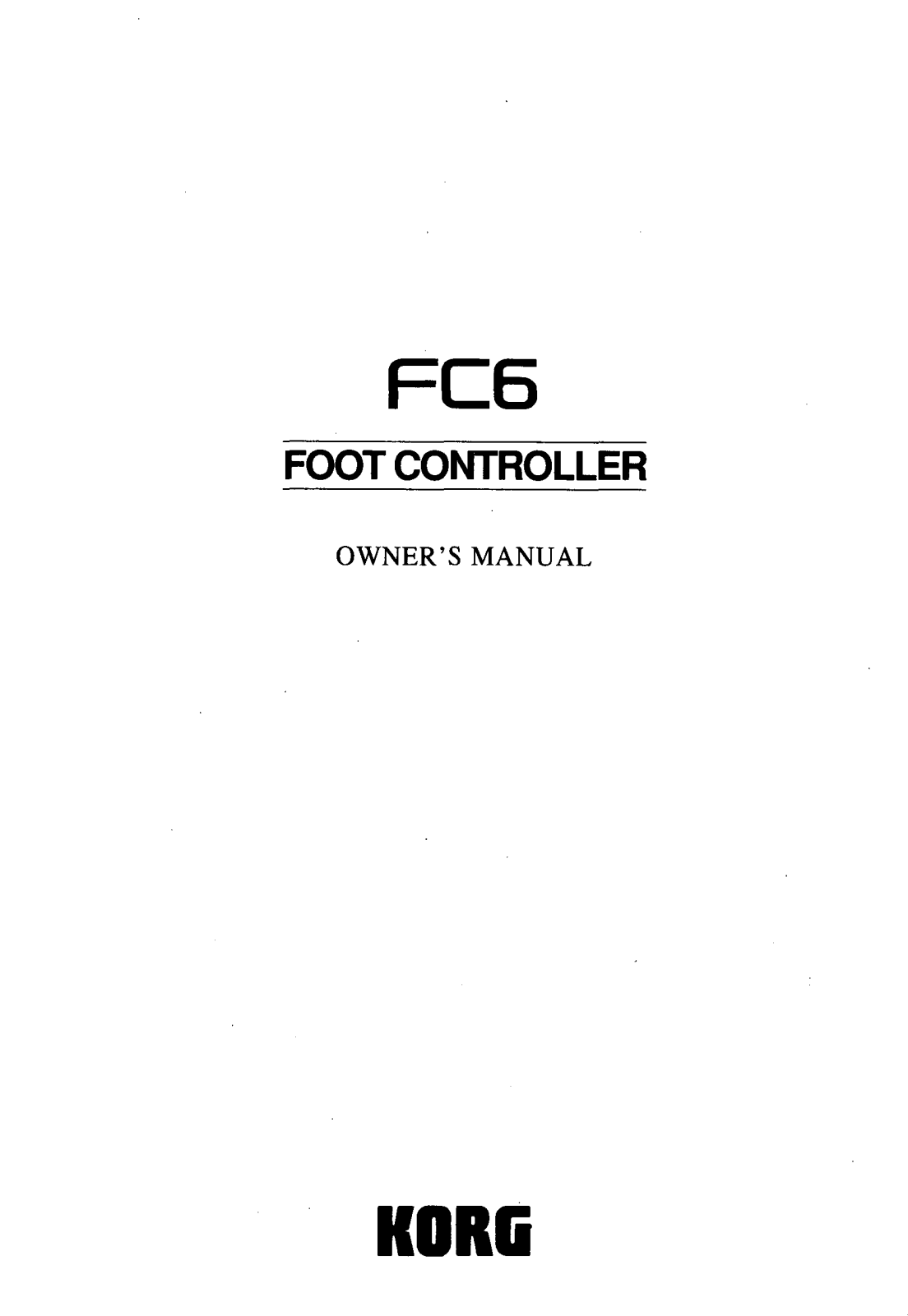 Korg FC6 User Manual