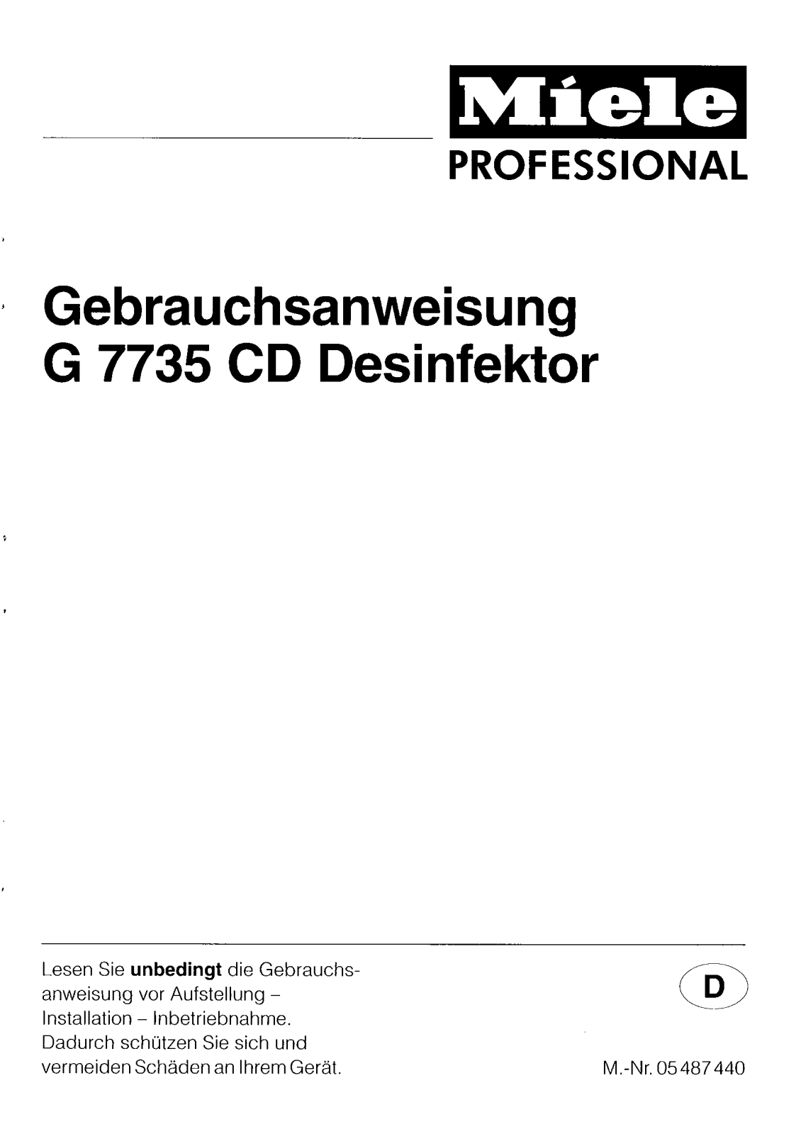 Miele G 7735 CD User manual