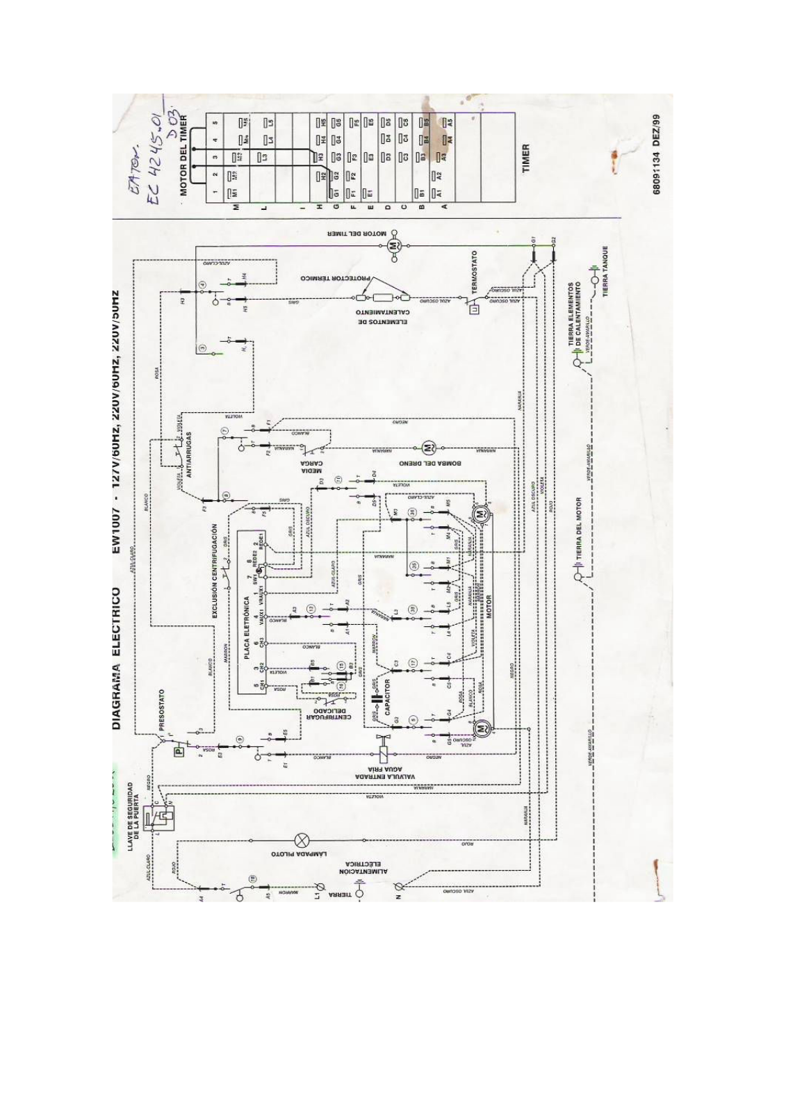 Electrolux EW1007 Schematic