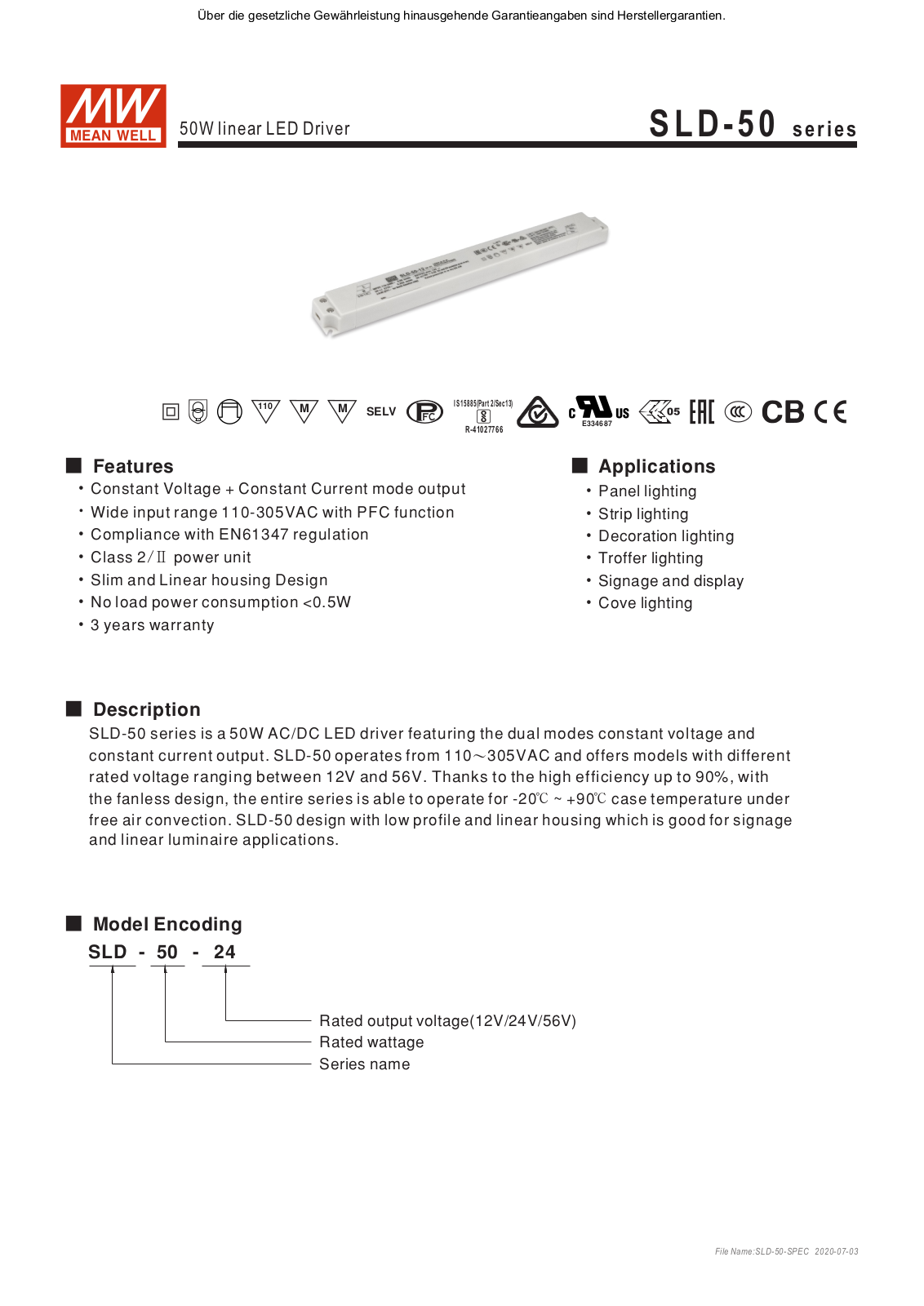 MEANWELL SLD-50-24 Datasheet - ManualMachine.com