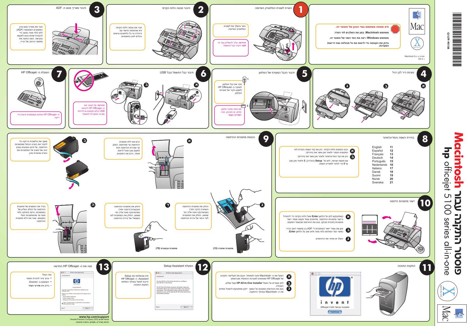 HP Officejet 5100 Mac Setup Poster