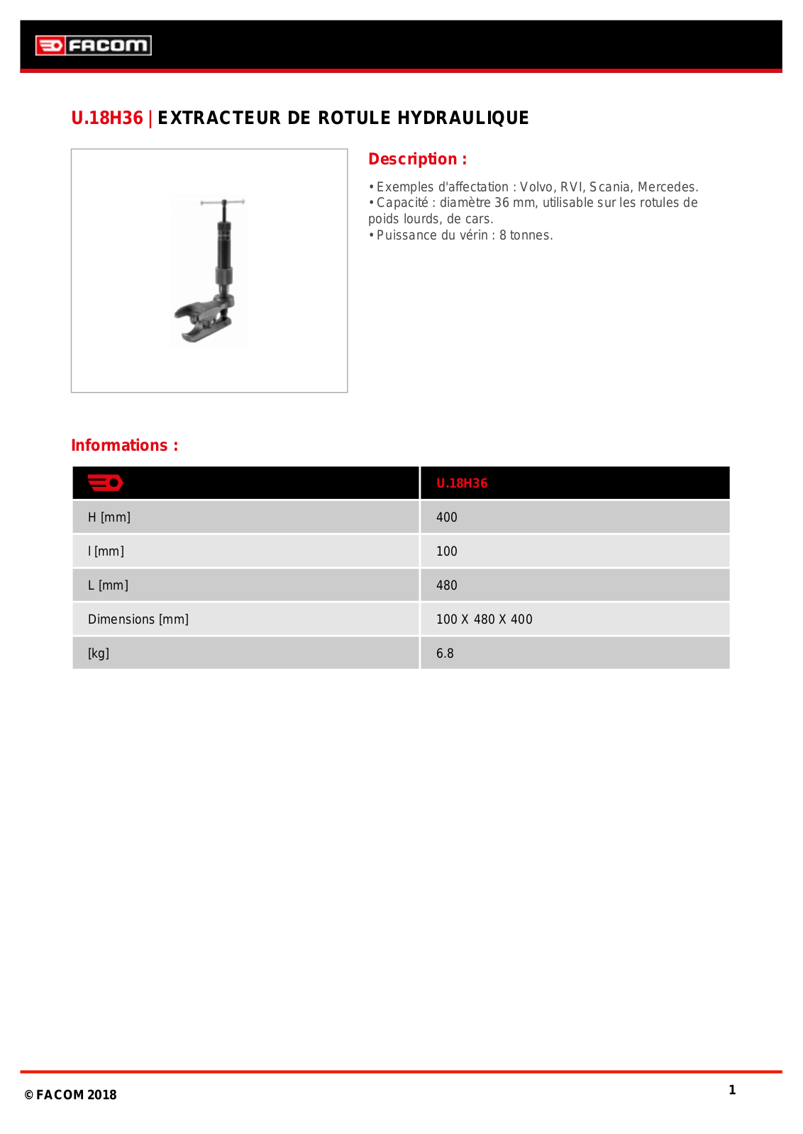 Facom U.18H36PF Specification - ManualMachine.com