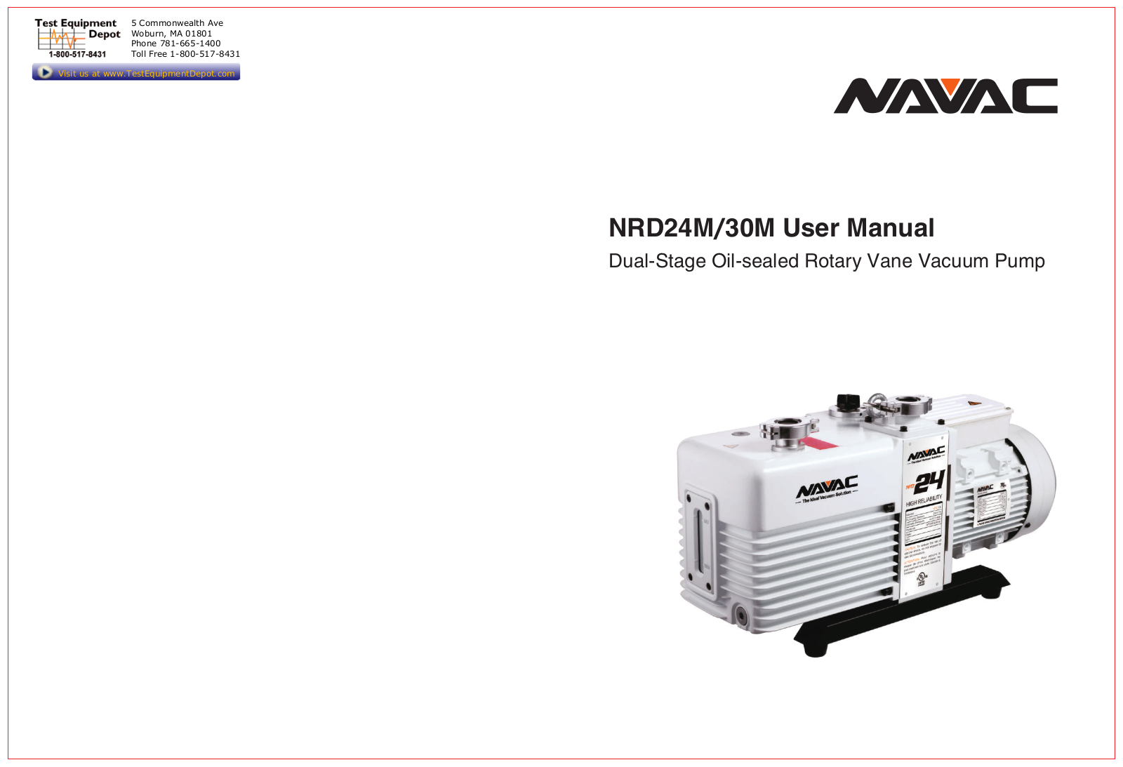 NAVAC NAVAC NRD24M Manual
