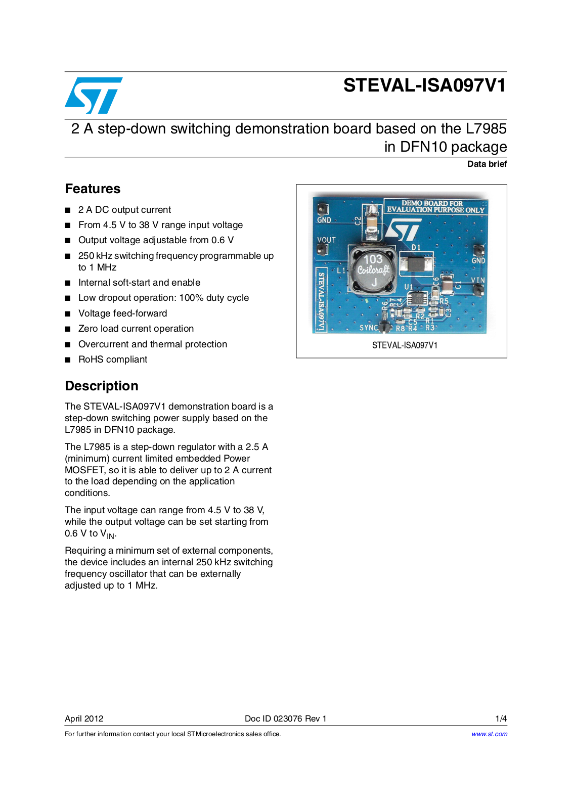 ST ISA097V1 User Manual