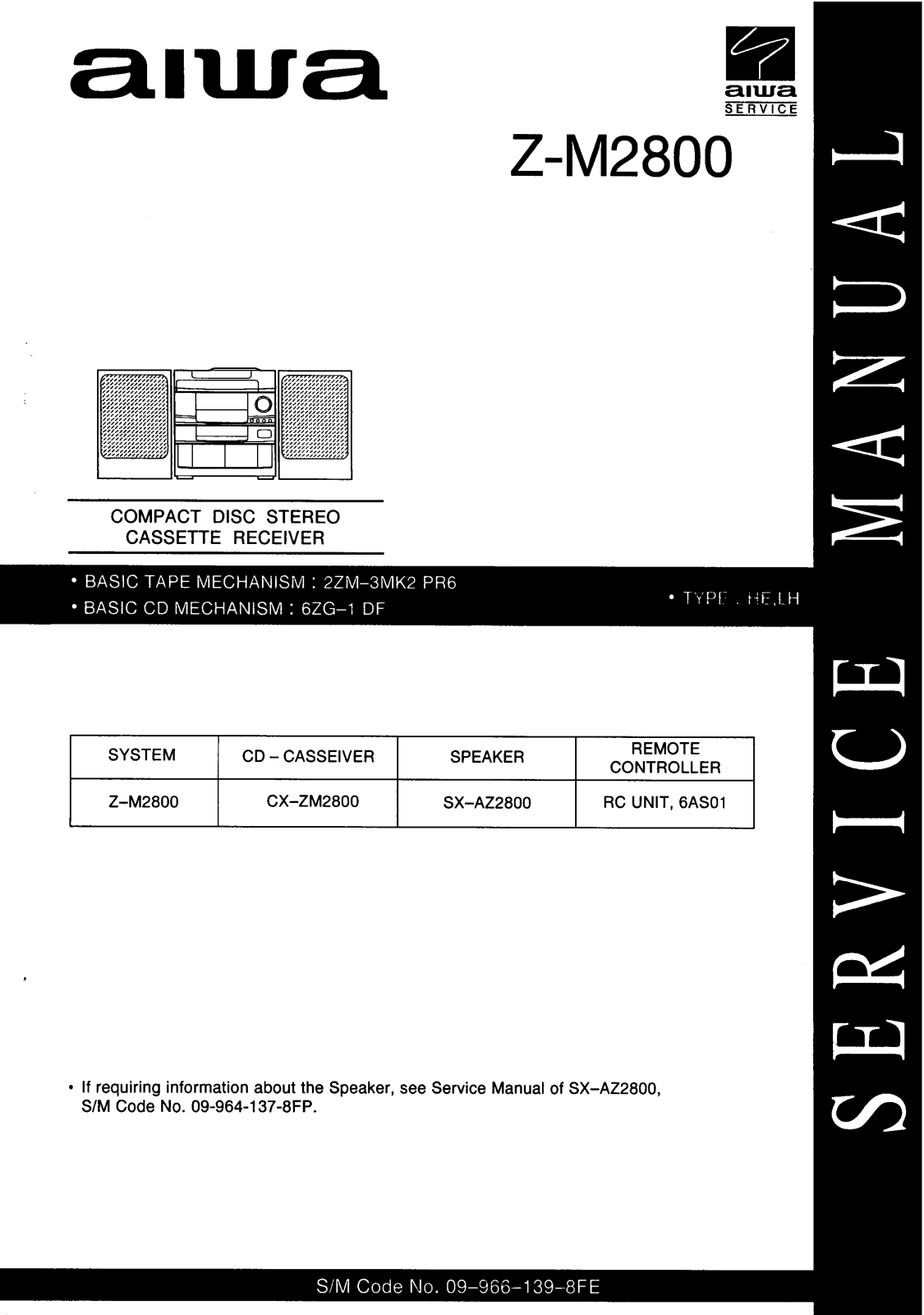 Aiwa ZM2800 Service Manual