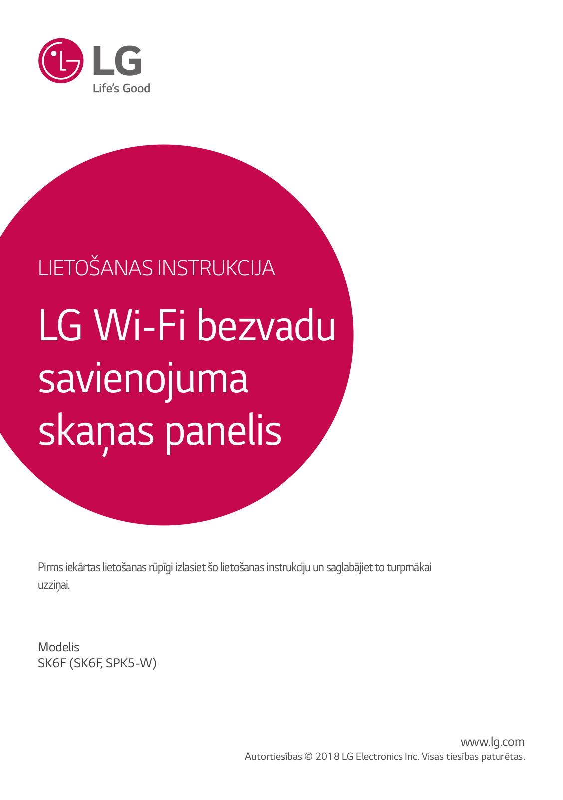 LG SK6F User guide