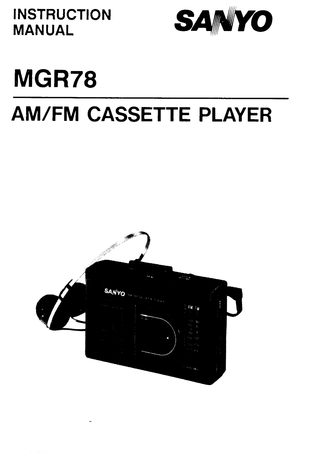 Sanyo MGR78 Instruction Manual