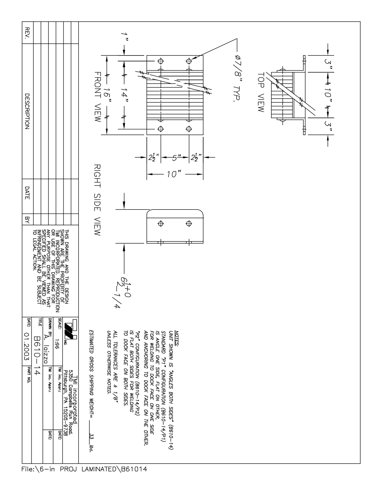 Tmi B61014 User Manual