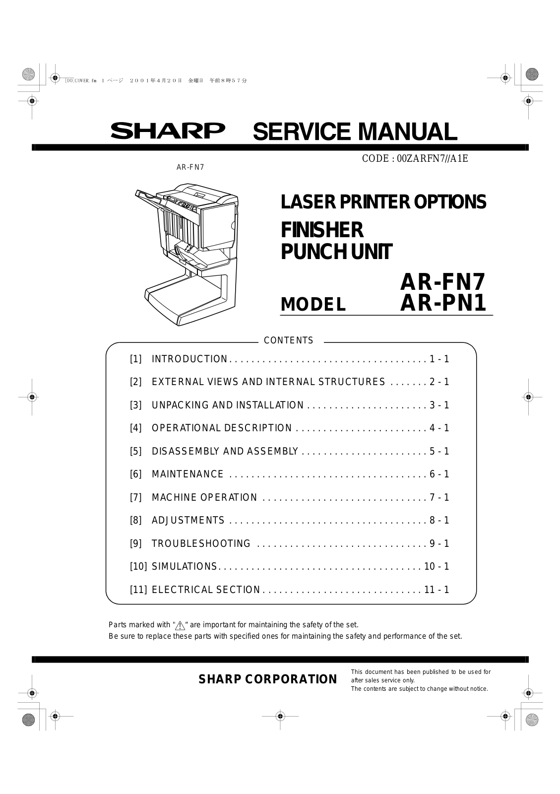 SHARP arfn7smE Service Manual