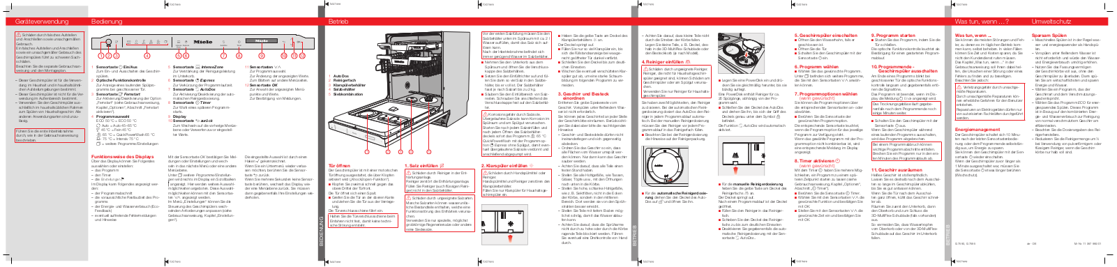 Miele G 7590 SCVi AutoDos operation manual