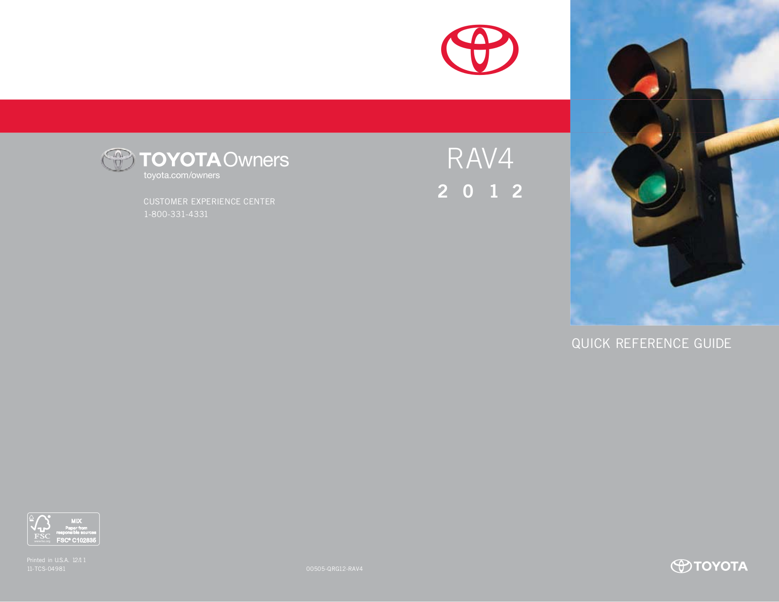 Toyota RAV4 2012 Reference Guide