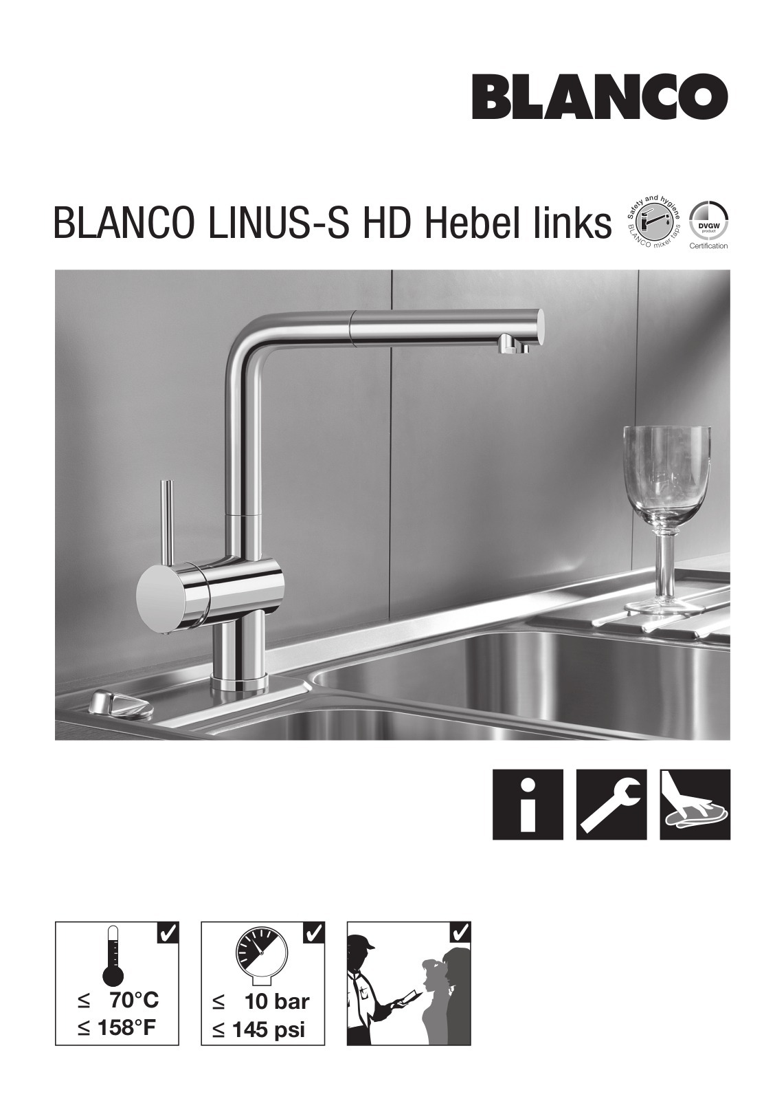 Blanco LINUS-S HD Hebel links User Manual