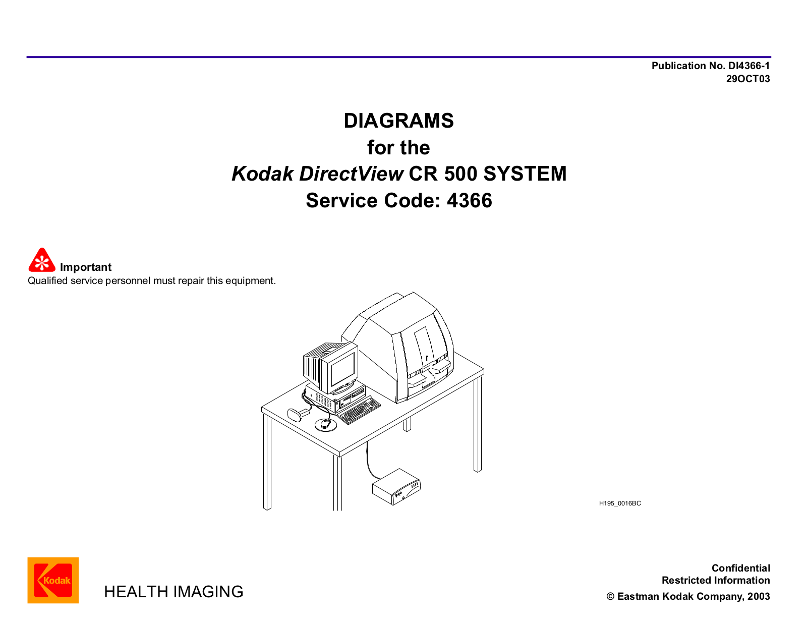 Kodak DirectView CR 500 Diagrams