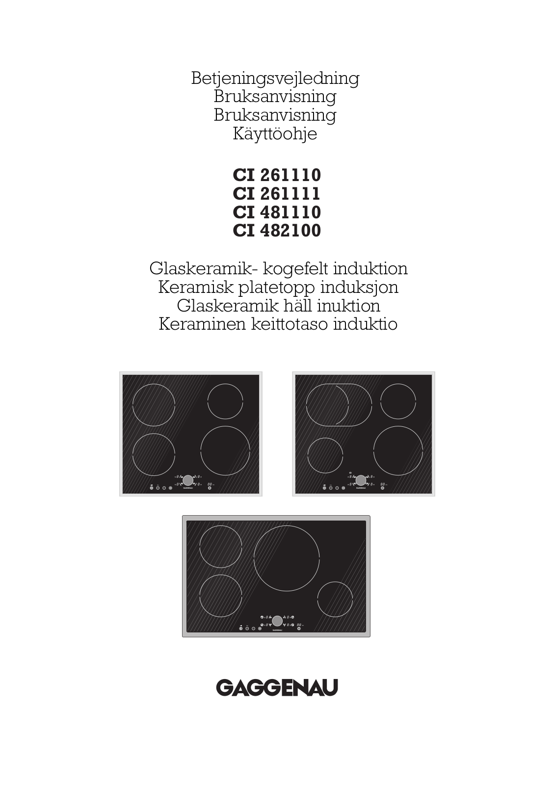 Gaggenau CI482100 User Manual