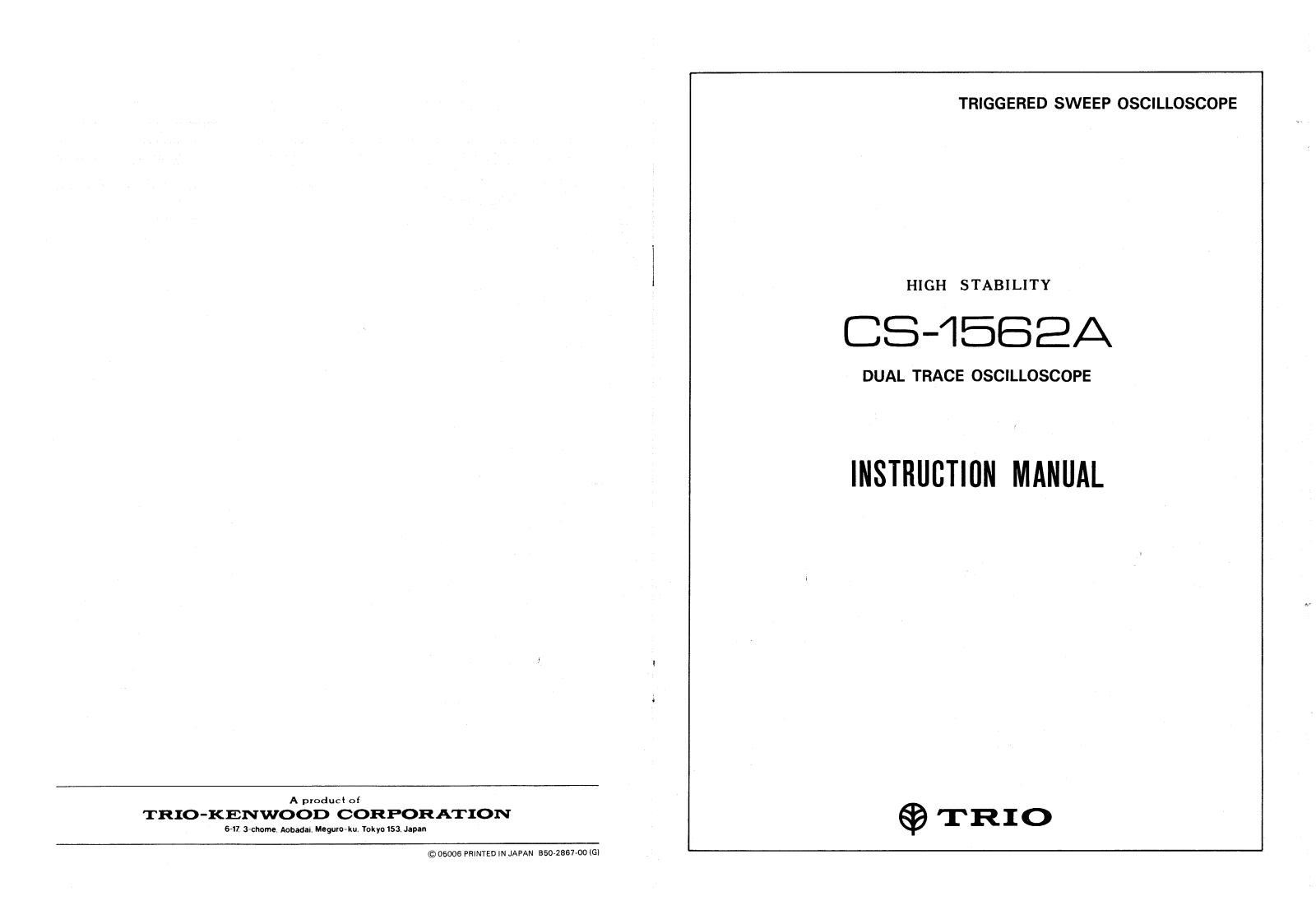 Trio Electronics CS-1562 Service manual