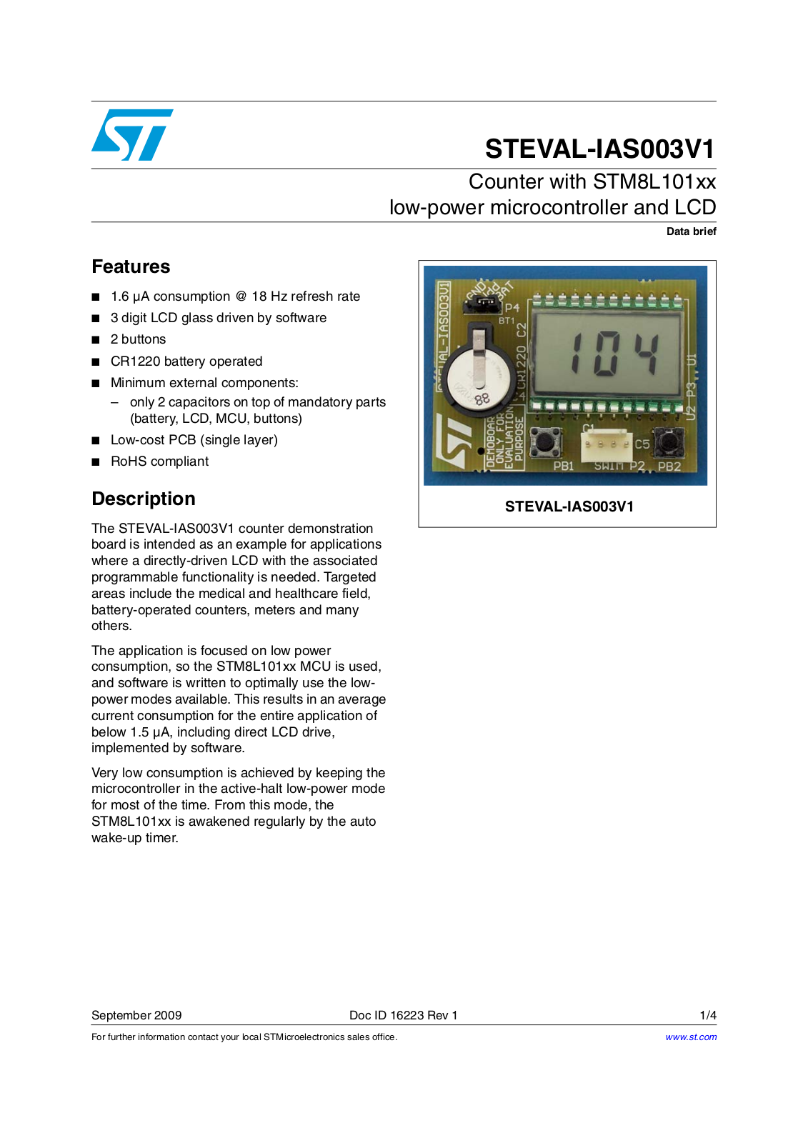 ST IAS003V1 User Manual