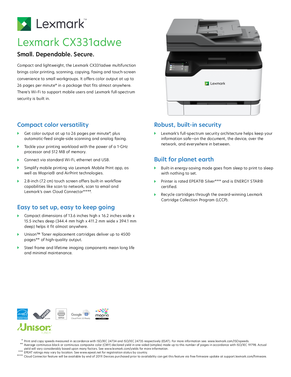 Lexmark 40N9173 Product Data Sheet