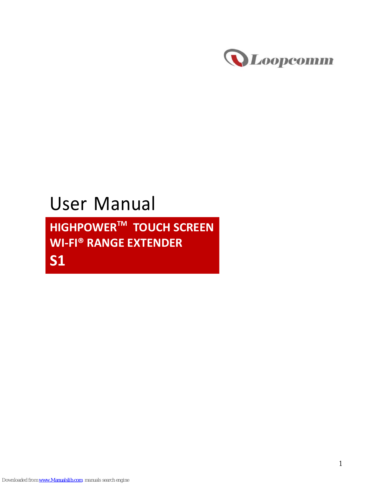 Loopcomm S1 User Manual