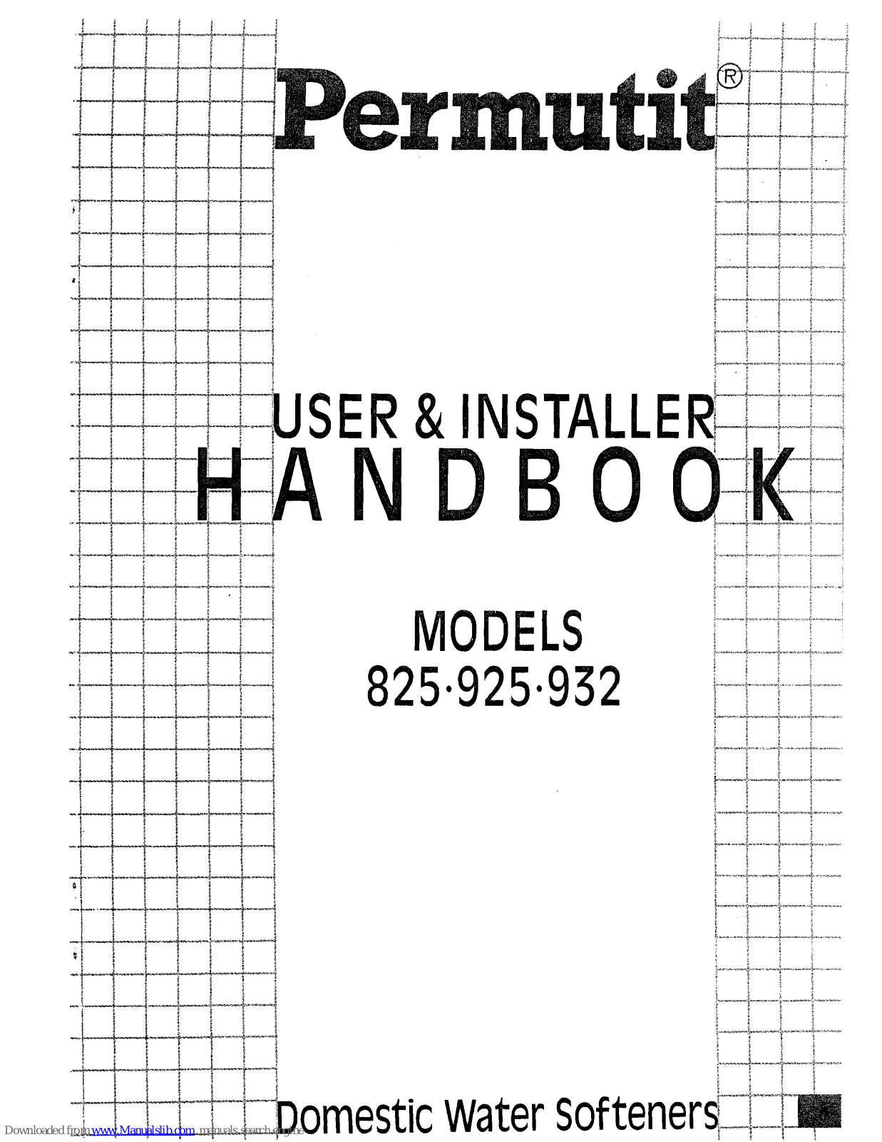 Permutit 825, 925, 932 User & Installation Manual - ManualMachine.com