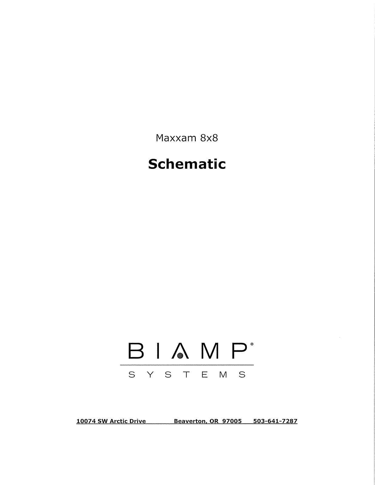 Biamp MAXXAM 8x8 User Manual