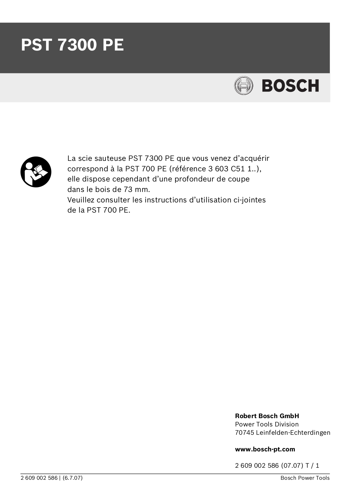 BOSCH PST 7300 PE User Manual