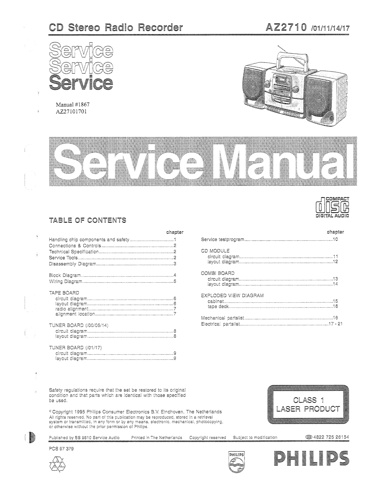 Philips AZ-2710 Service Manual