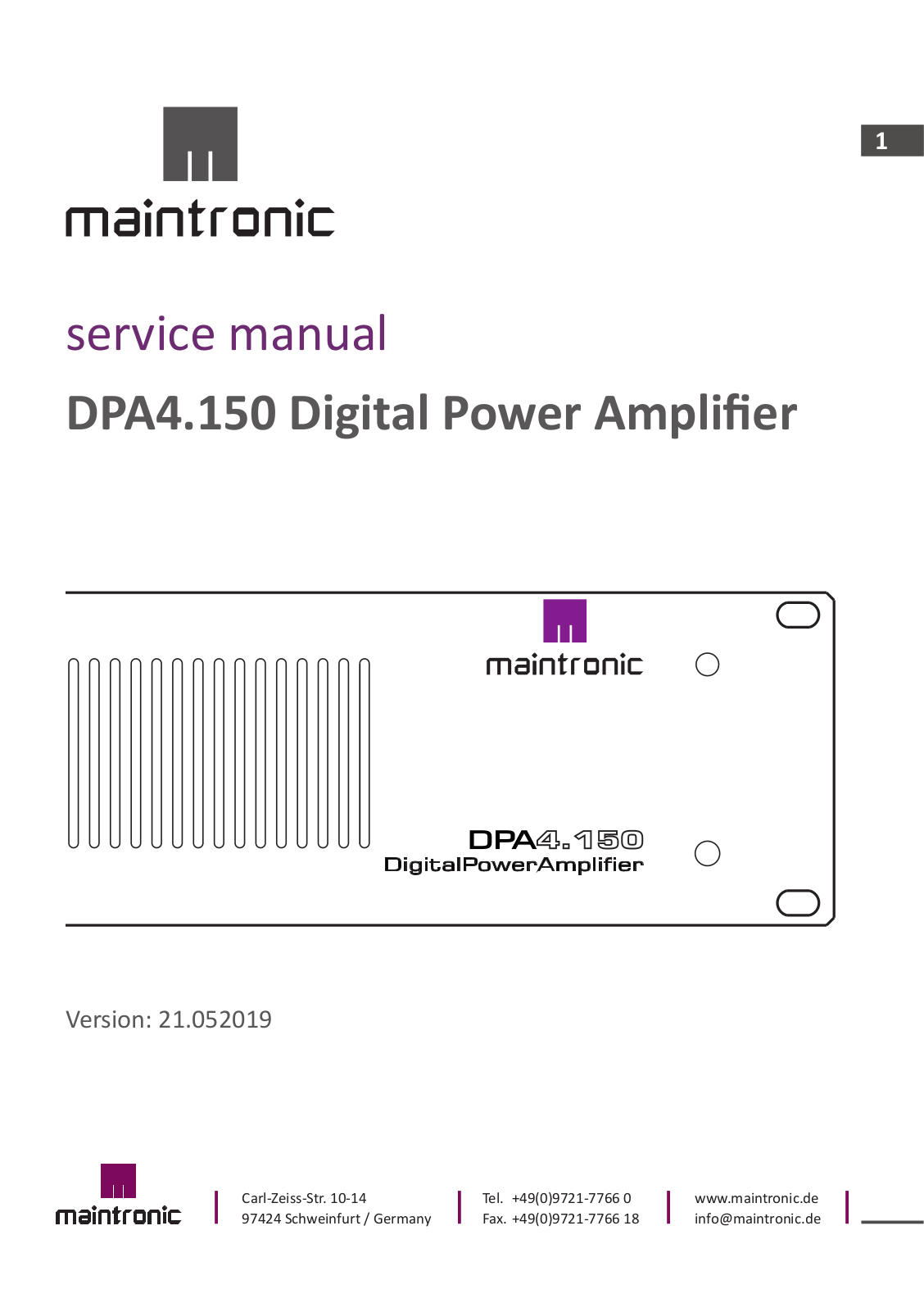 Maintronic DPA4.150 Service Manual