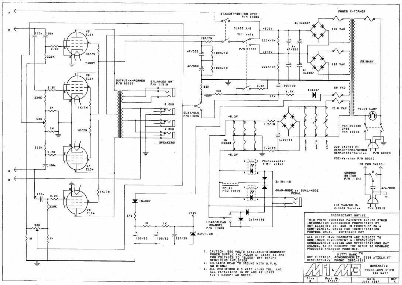 Kittyhawk m1 100w schematic