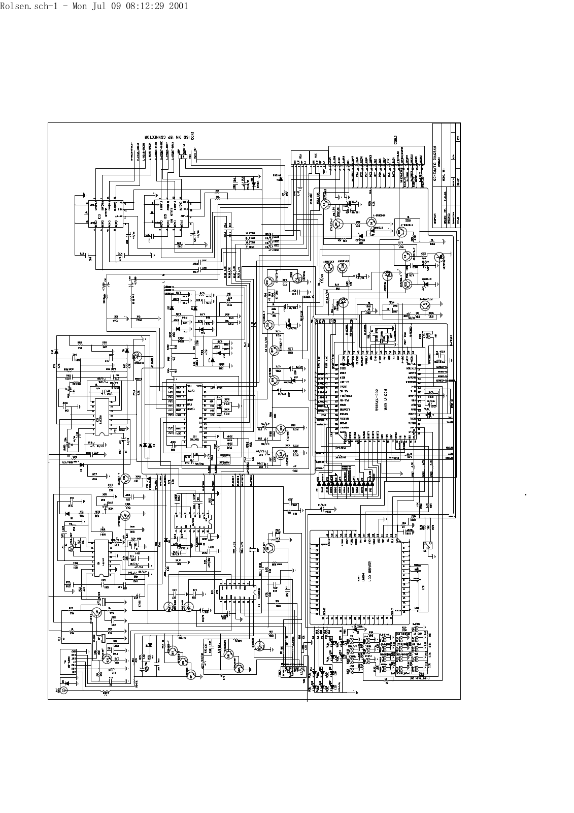 Rolsen RC753, RC754, RC752, RC755 SCHEMATIC DIAGRAM