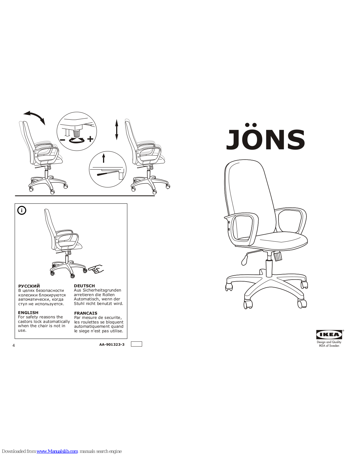 IKEA Jons Assembly Instructions Manual