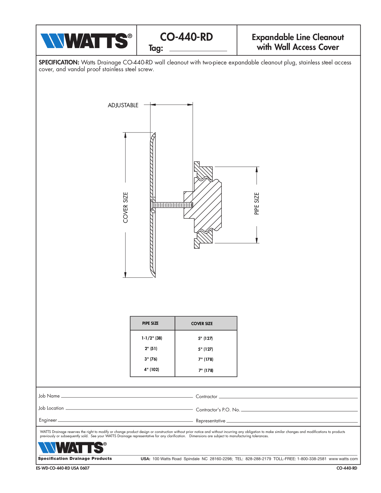 Watts CO-440-RD User Manual