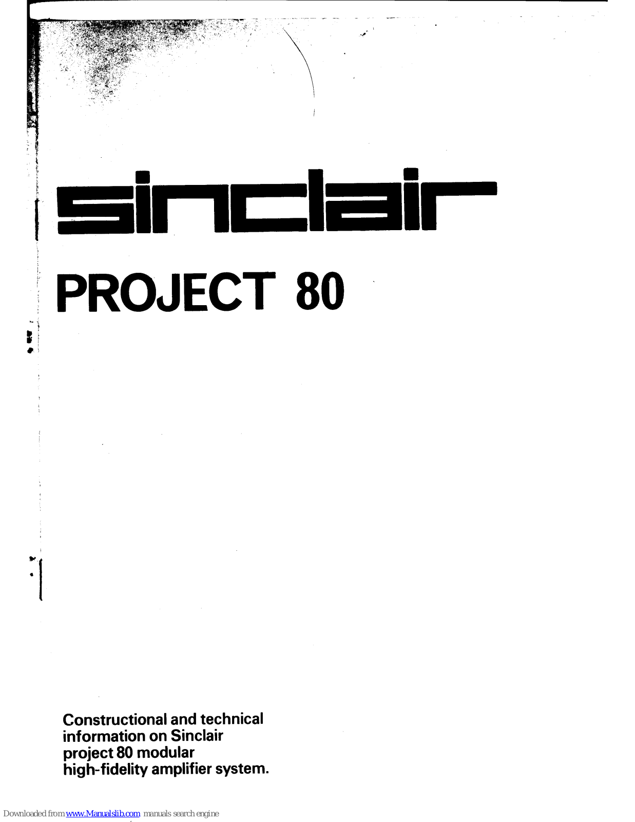 Sinclair Project 80 Technical Information - ManualMachine.com