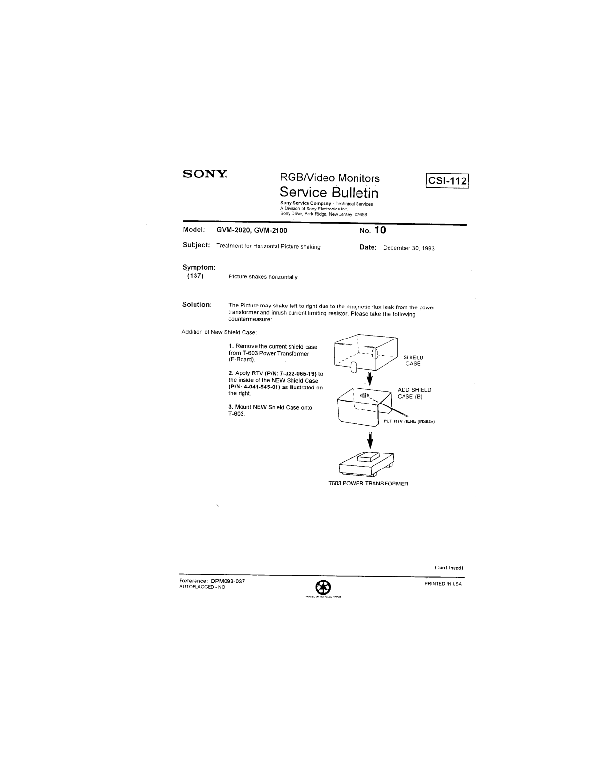 Sony GVM 2020, GVM 2100 Service Manual