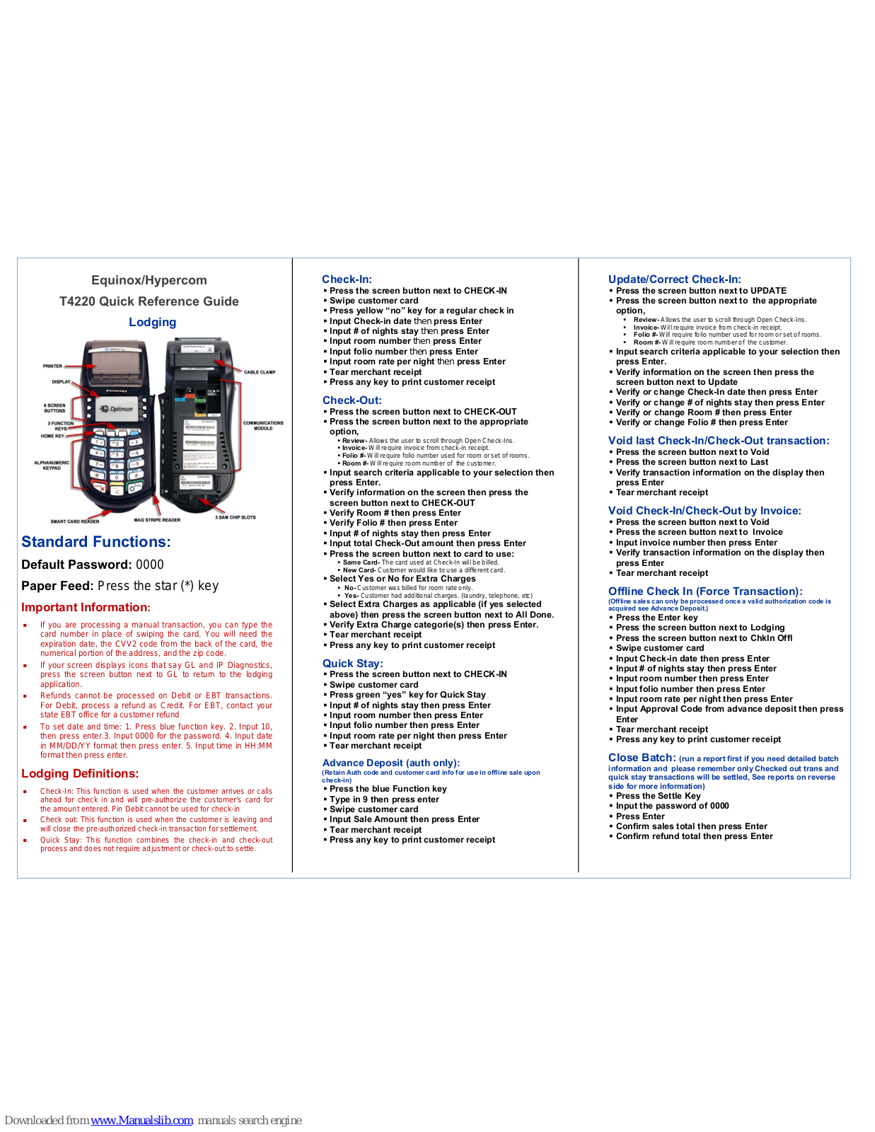 Equinox Systems T4220 Quick Reference Manual - ManualMachine.com