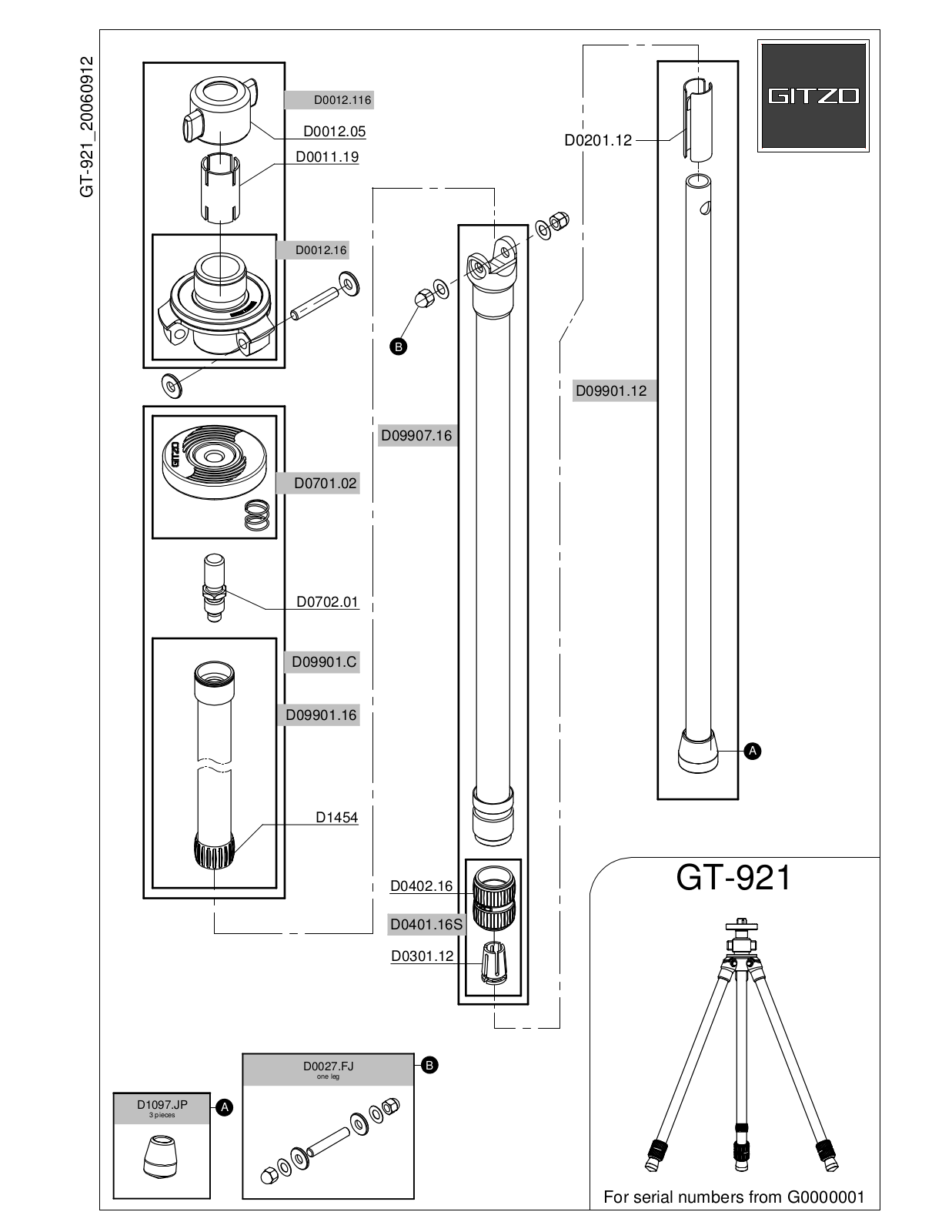 Gitzo GT-921 User Manual