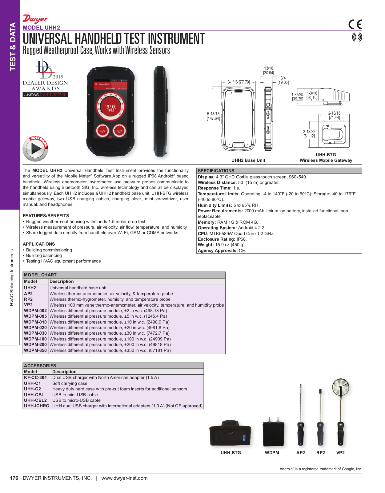 Dwyer Instruments UHH2 Specifications