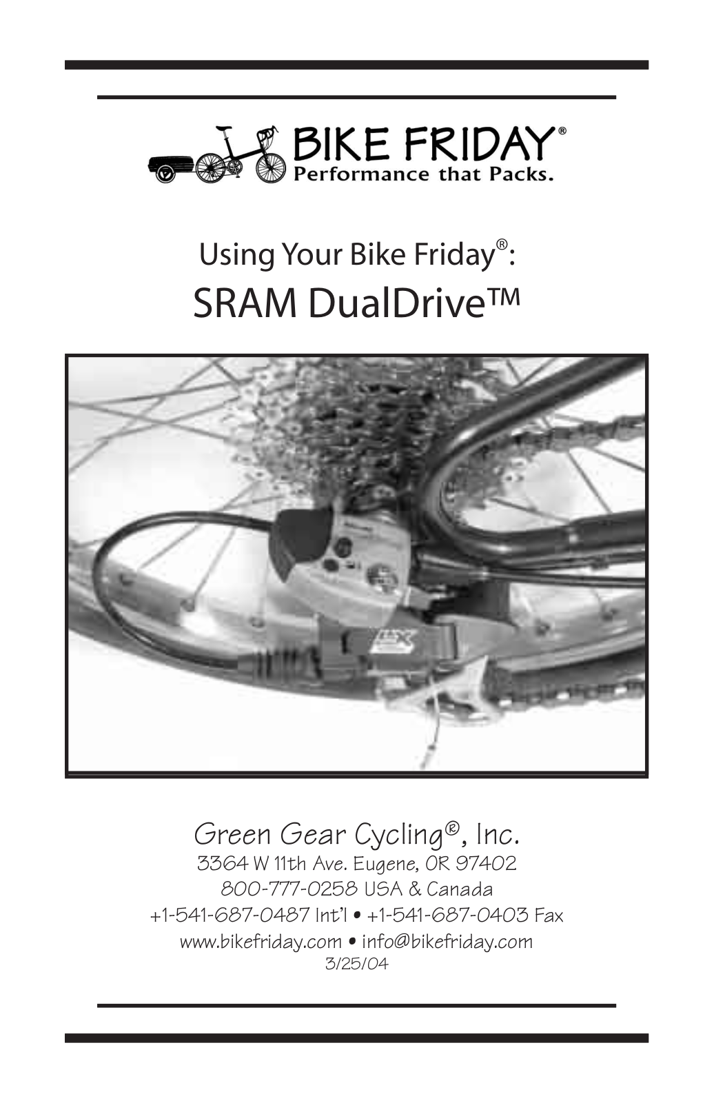 Bike friday DUALDRIVE User Manual