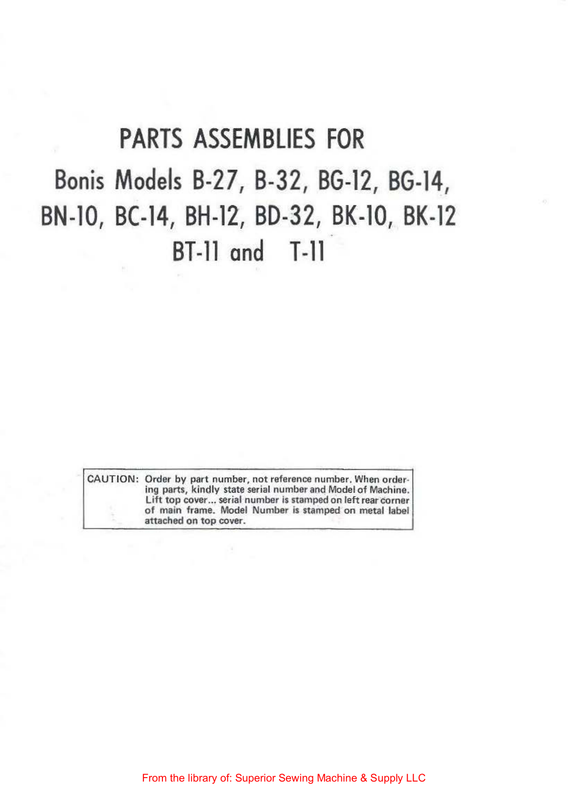 Bonis B-27, B-32, BG-12, BG-14, BN-10 User Manual - ManualMachine.com